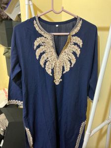 Embroidered Navy Tunic