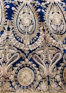 Elegant Navy &amp; Gold Embroidered Kurti Sharara Set