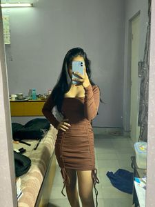Brown Bodycon Mini Dress