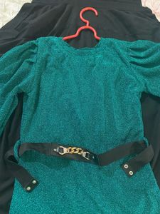 Green Shimmer Glitter Dress