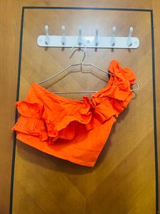 Orange Smocked Top