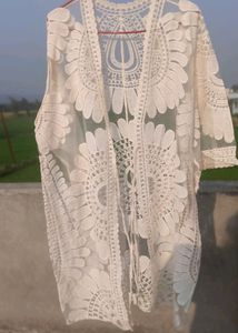 Cotton+Georgette Net Shrug