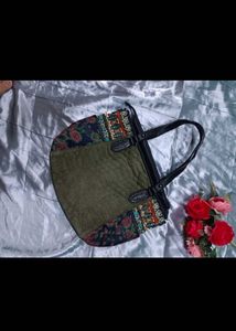 Desigual Quilted Floral Embroidered Handbag