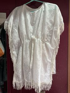 White Fringe Cover-Up
