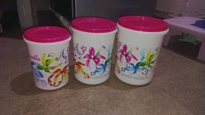 Plastic container pack of 3