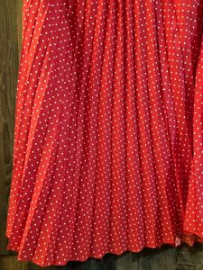 Red Accordian Pleated Maxi Skirt