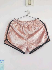 Pink Velvet Shorts