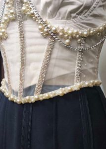 Pearl Embellished Corset Blet