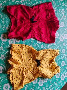 Heart Print Rompers - Set of 2