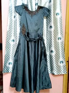 Elegant Gray Embellished Dress