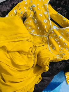 Mustard Yellow Embroidered Kurta