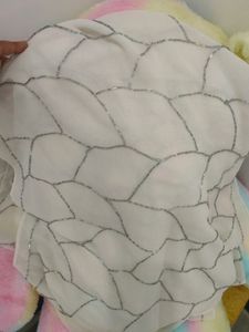 White Glass Beads Work Stole