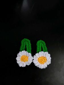 Crochet Hair Clips - Daisy