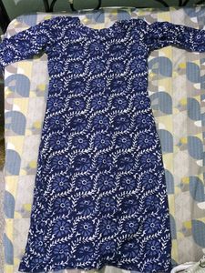 Blue Printed long Kurti