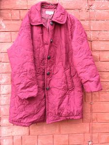 Burgundy Quilted Coat