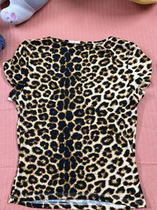 Leopard Print Fitted Top