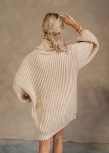 Turtle Neck Ribbed Jumper Sweater Dress