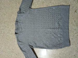 Gray Embellished Sweater