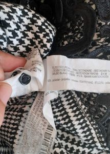 ZARA Houndstooth Asymmetrical blouse