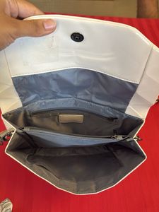 White Geometric Clutch Bag
