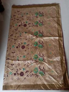 Purple Embroidered Saree With Blouse