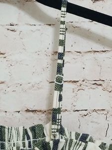 Smocked Tube Camisole Green White Striped