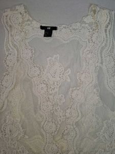 H&amp;M Lace Sheer Top