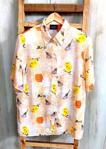 Light Orange Printed Shirt Size-42-44
