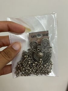 Oxidised Silver Indian Design Dangling Jhumka