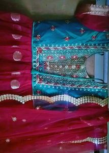 Red Colour Long Frock With Duppata