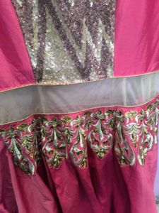 Elegant Pink Embroidered Ethnic Gown