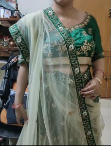 Green Embroidered Lehenga Choli