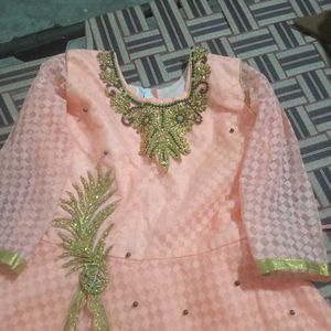 Elegant teenage girl frock gown