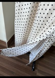 H&amp;M Satin, Polka Dot Long Skirt With Slits