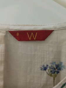 Off White Nature Printed Kurta