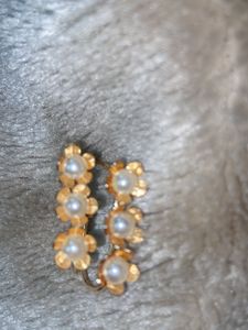 Floral Pearl Hoop Earrings