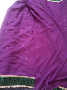 Party Wear Saree With Work Blouse