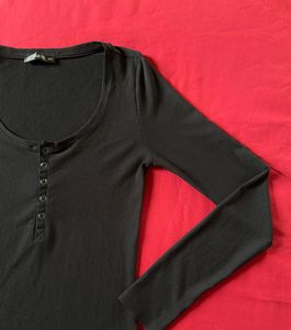 Shein Full Sleeves Black Top