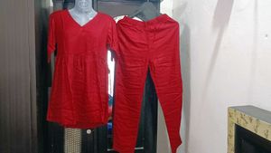 Women maroon solid Cords Set