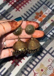 Golden Jhumka Earrings