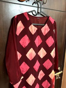 Maroon &amp; Pink Kurta
