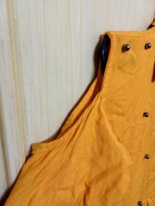 Mustard cold shoulder tunic short kurti