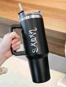 Matte Black Insulated Travel Mug with Handle
