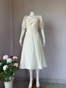Offwhite Creme Midi Gown