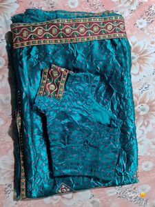 A completely new sea-green saree, With Blouse Piec