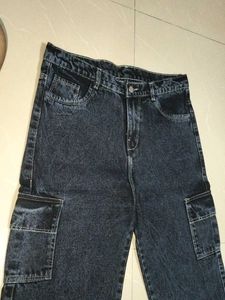 Dark Wash Cargo Jeans