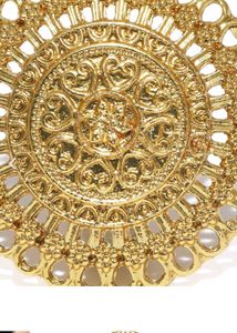zaveri pearls Gold finish cocktail ring