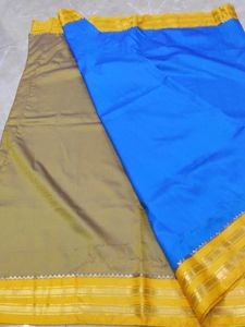 Silk Saree Blue And Yellow