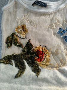 Embroidered Floral Tank Top