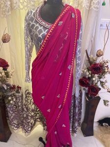 Elegant Pink ready to wear Saree